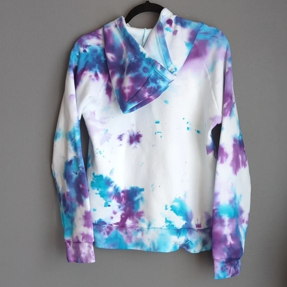 Tie dye Adidas Hoodie. Women's hoodie. Custom tie dye. Women's Medium hoodie - Picture 7 of 8